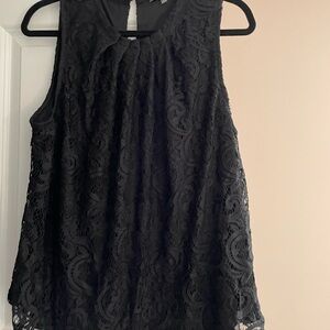 Elegant Black Lace Sleeveless Top